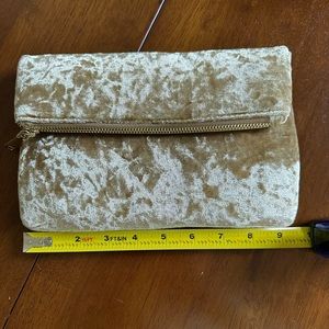 Gold, crushed velvet clutch